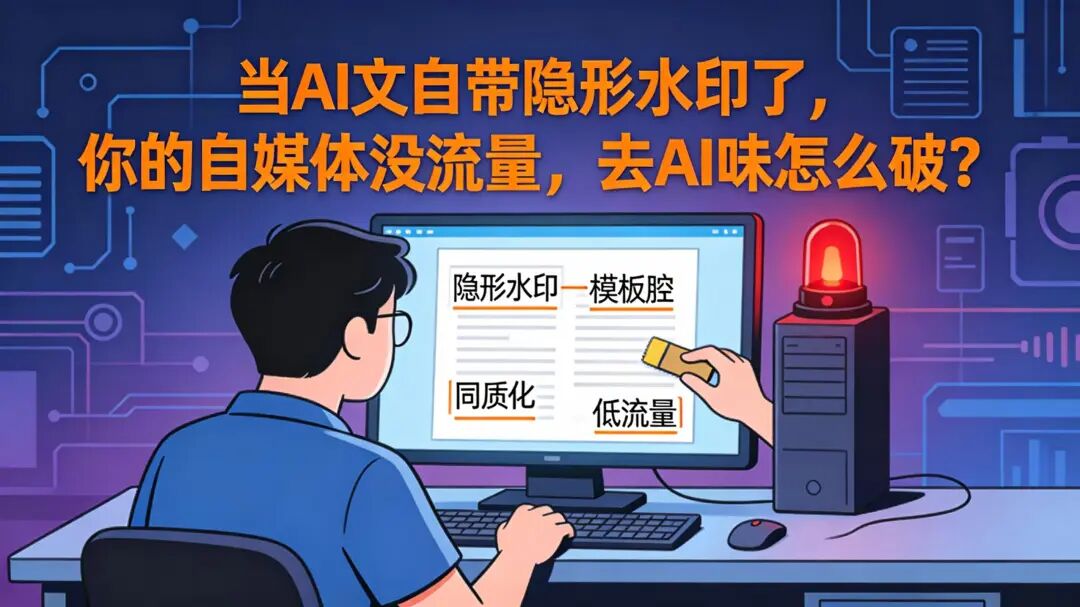 当AI文自带隐形水印了，你的自媒体没流量，去AI味怎么破？