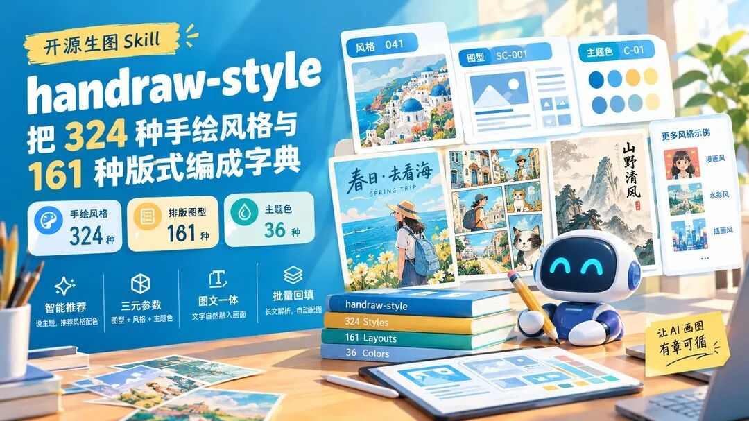 做图总翻车？这两个开源生图Skill，把画风和排版直接编成了字典